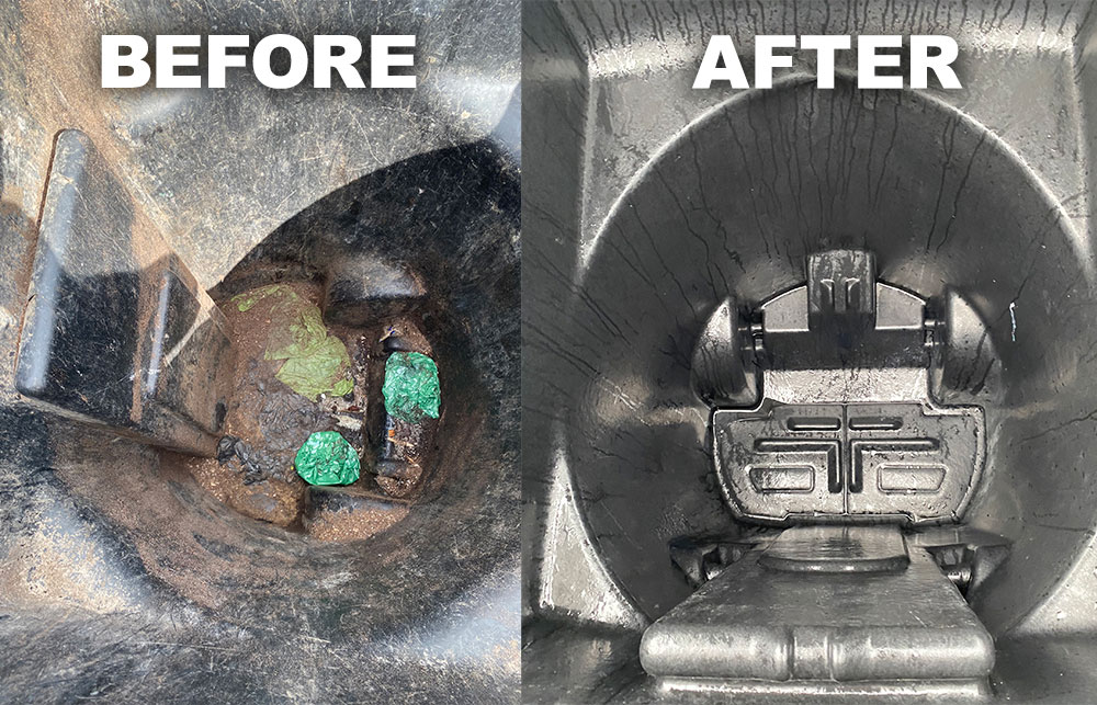 black bin before and after